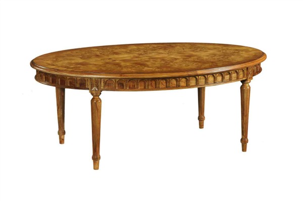 Oval coffee table walnut deals