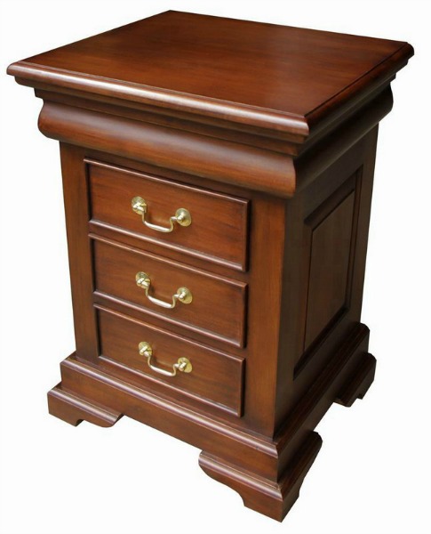 Sleigh mahogany bedside cabinets