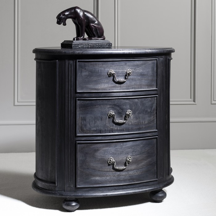 Frank Hudson Safari oval bedside in charcoal