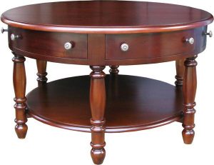 6 Drawer Round Mahogany Coffee Table