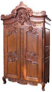 French Wedding Mahogany Armoire