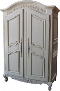 Antique White Arch Top Armoire