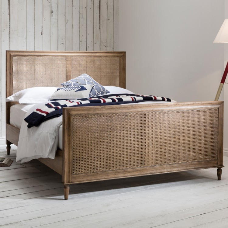 Frank Hudson Furniture: Annecy Rattan Bed in weathered effect 