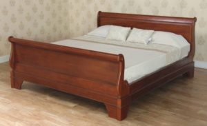 Mahogany French Versailles Sleigh Bed with regular footboard