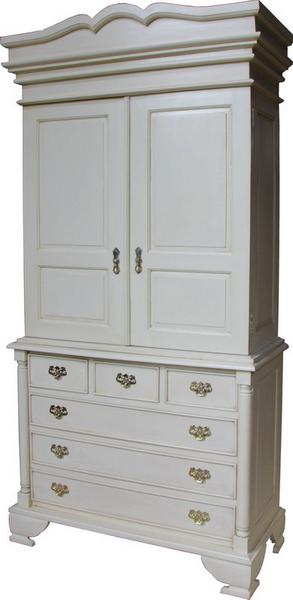 Traditional Linen Press in antique white