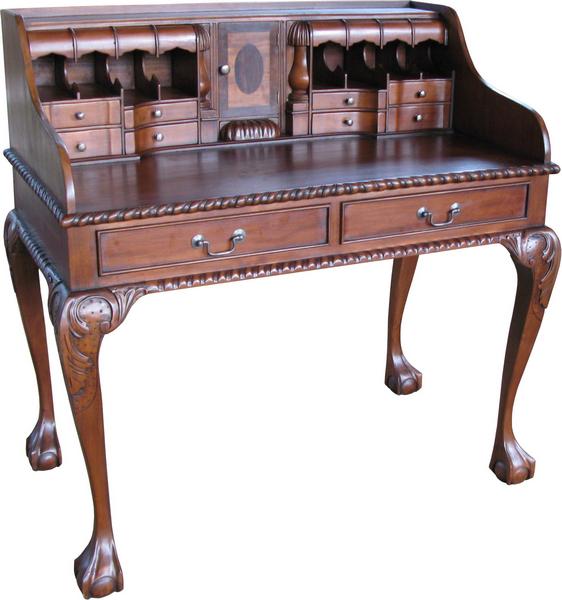 Solid mahogany Chippendale Escritoire