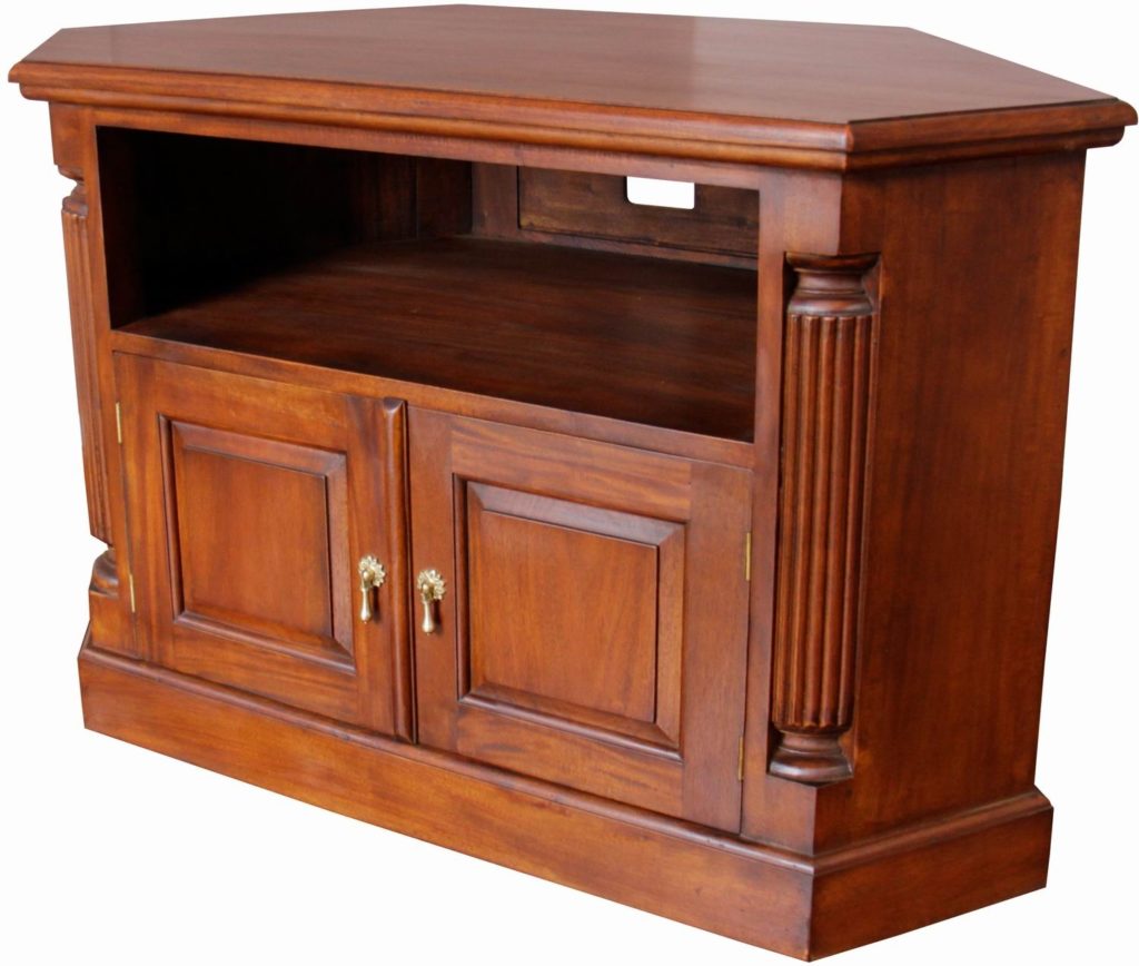 Solid mahogany Pillar Corner TV Unit