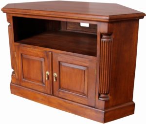 Solid mahogany Pillar Corner TV Unit