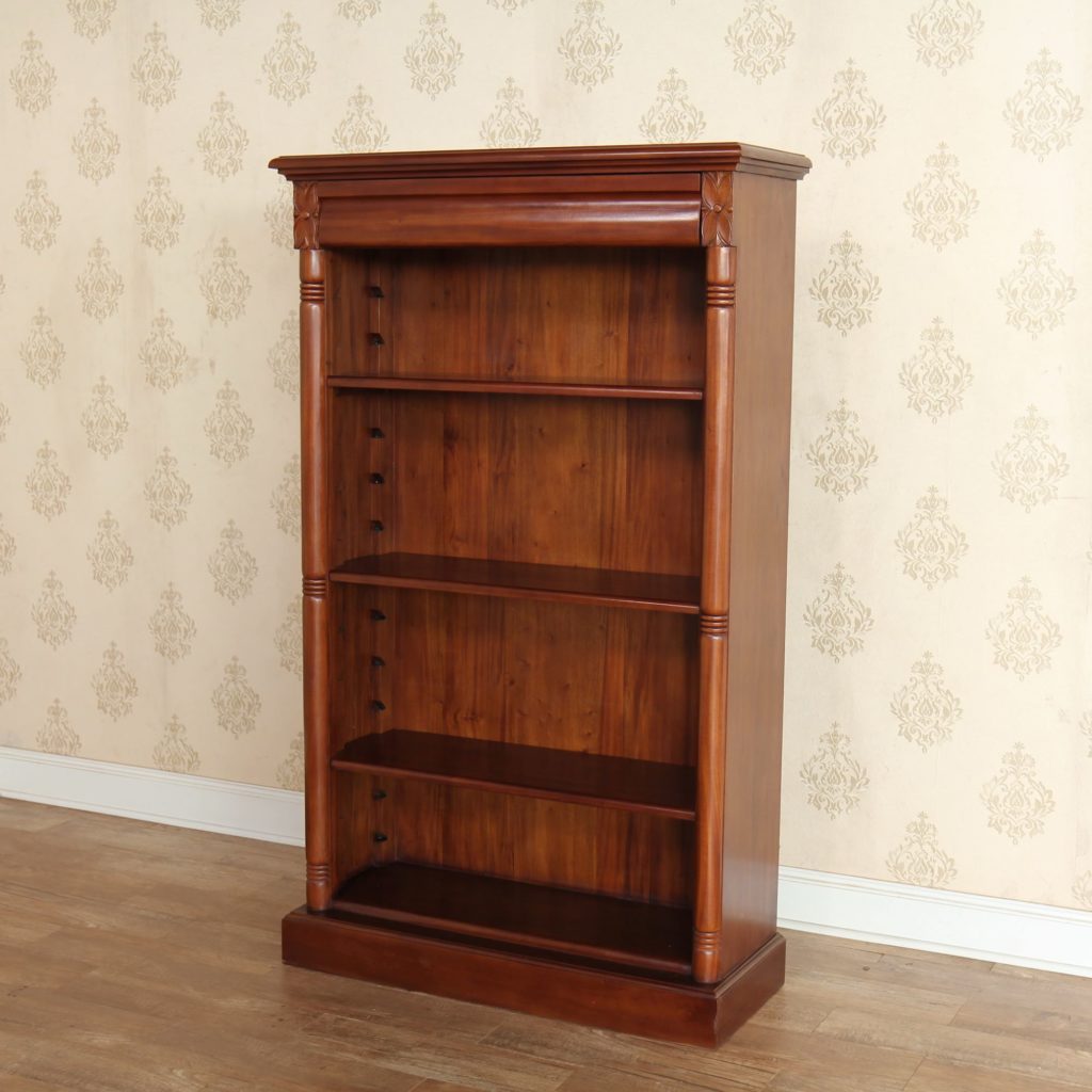 Mahogany Office Furniture: Medium Mahogany Bookcase with 3 shelves