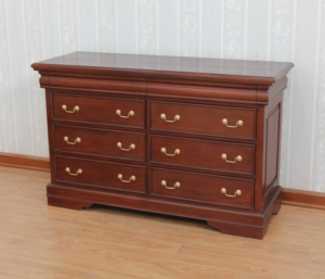 French Sleigh Mahogany Chest of Drawers