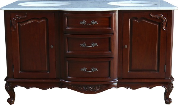 French Vanity Units: Double Bowfronted French Vanity Unit