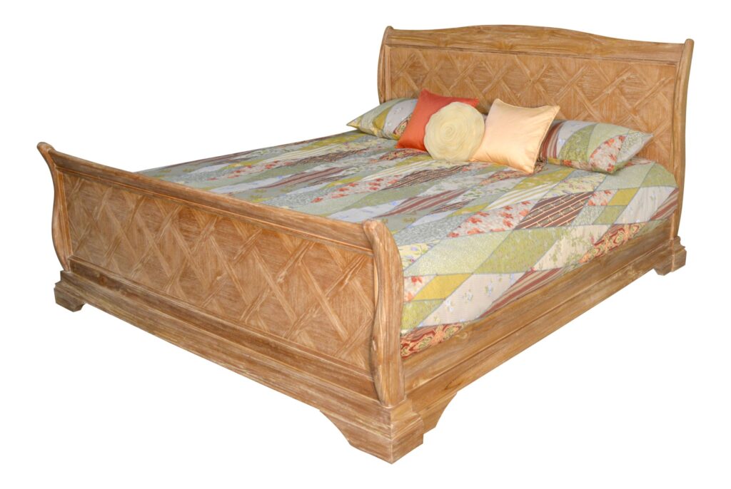 Lyon French Weathered Sleigh Bed