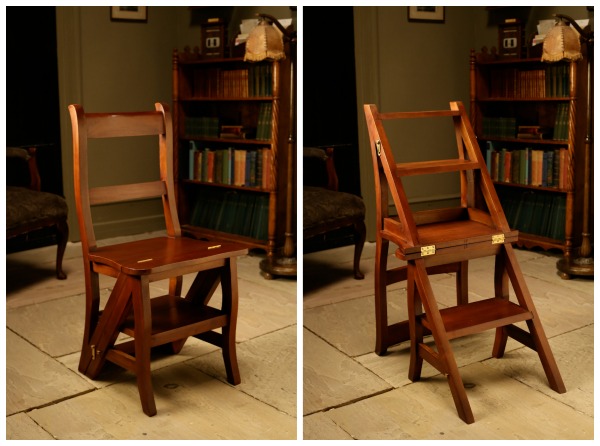 Mahogany Library Step Chair