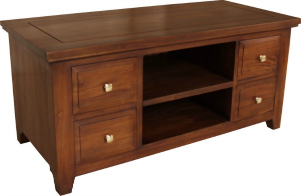 Mahogany Media Cabinet: New York Straight TV Unit